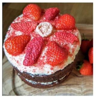 Frances strawberry and banana smoothie cake